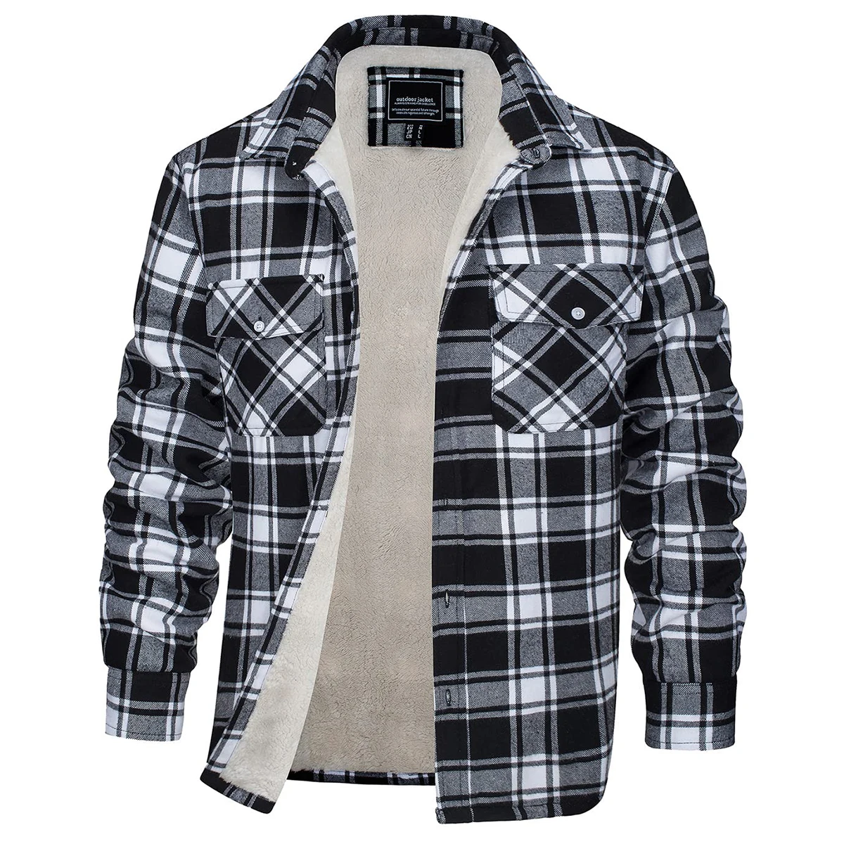 Flannel Shirt Lined - Jaket Flanel Kotak-kotak Pria TACVASEN Berlapis
