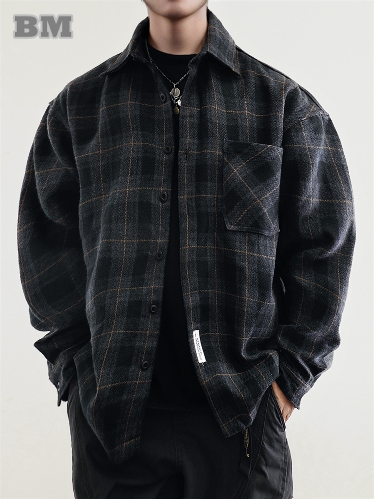 Flannel Shirt Lined - Kemeja Flanel Pria Pakaian Jalan Antik