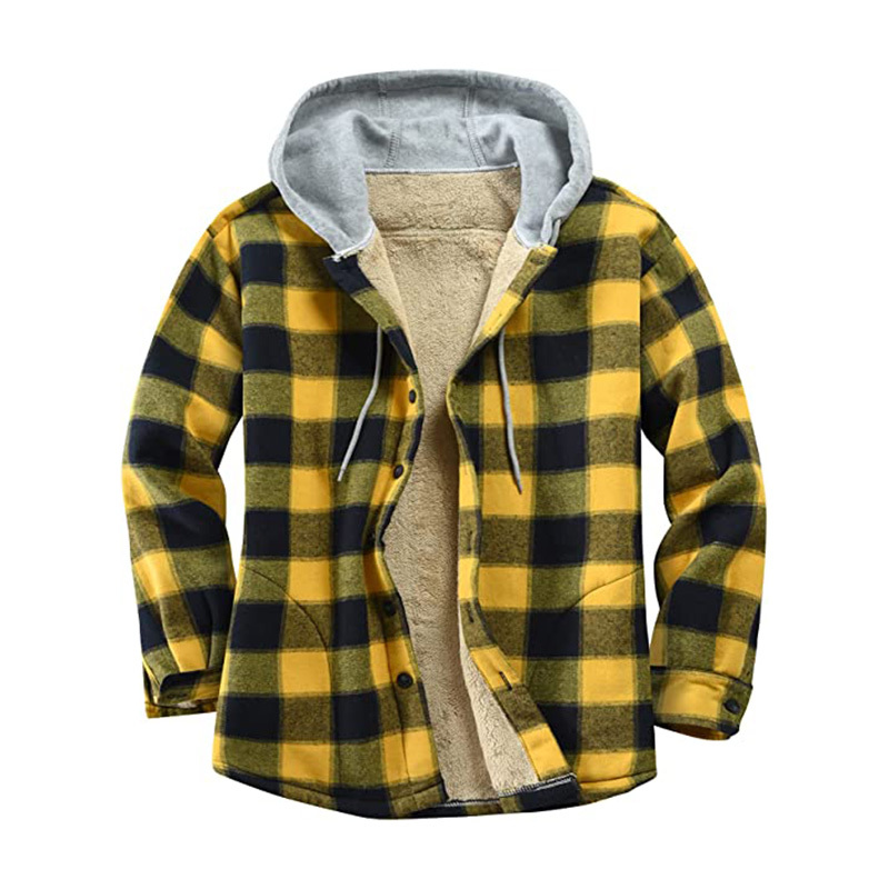 Flannel Shirt Lined - Pria Kemeja Flanel Jaket Bulu Kotak-kotak