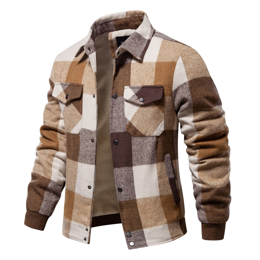 Musim Gugur Musim Dingin Pria  - Flannel Shirt Lined ulasan dan harga