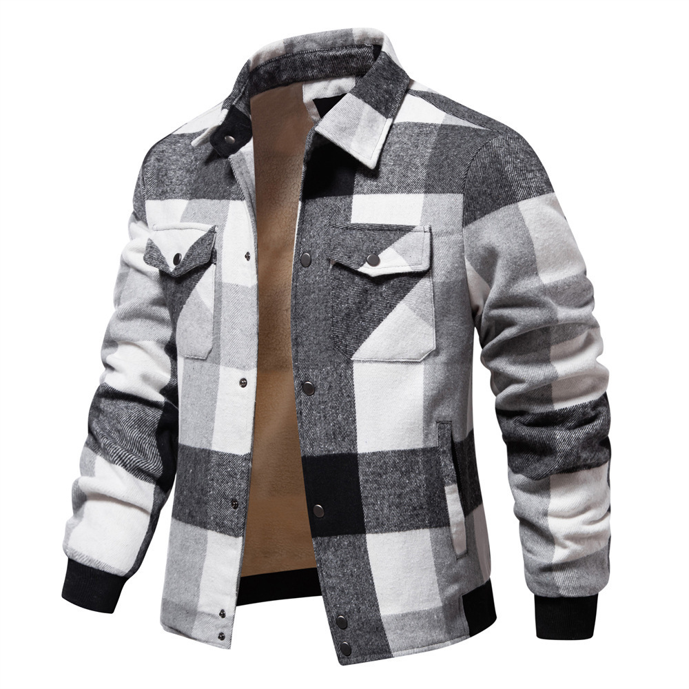 Musim Gugur Musim Dingin Pria  - Flannel Shirt Lined ulasan dan harga