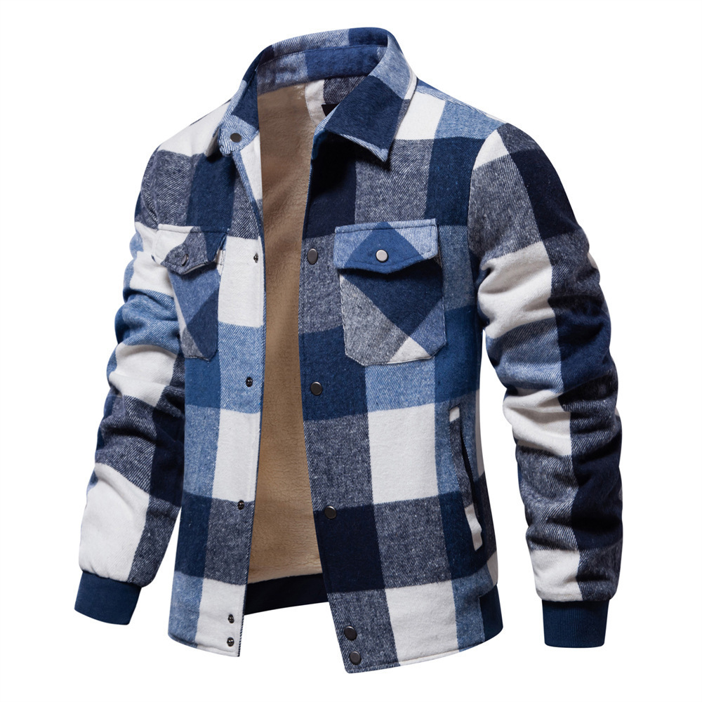 Musim Gugur Musim Dingin Pria  - Flannel Shirt Lined ulasan dan harga