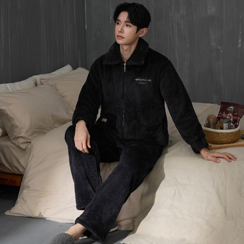 Set Piyama Pria Tebal Musim Di - Flannel Shirt Lined ulasan dan harga