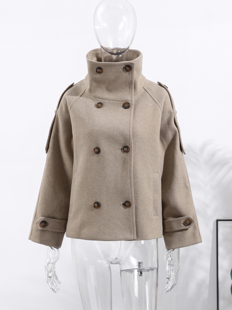 Jaket Wanita Kerah Tegak Lenga - Wool Coat Peacoat ulasan dan harga